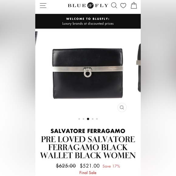 Salvatore Ferragamo black / silver flip wallet - Picture 2 of 5